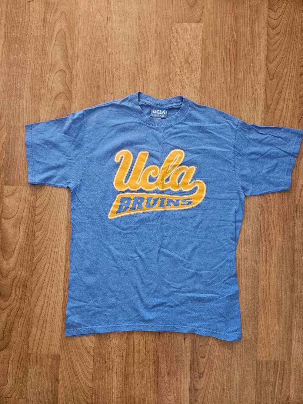 Light Blue Men's cotton tee with Yellow UCLA logo - men's Large